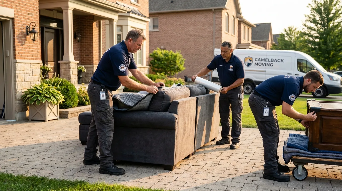 Large estate moving crew wrapping furniture in Hormigueros, PR